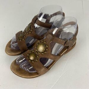 Aetrex Women’s Gladiator Sandals Comfort Brown Leather Embellished Size 36/ 6